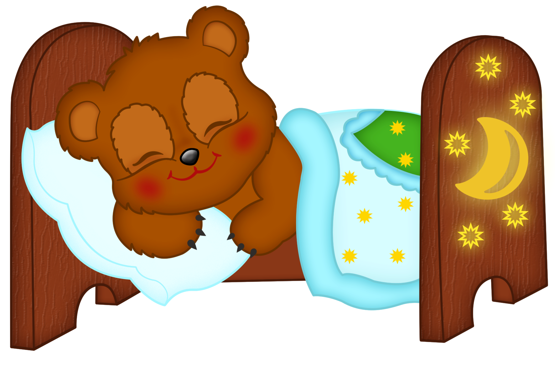 Медведь в кроватке. Спящий медведь мультяшный. Спящие мишки.