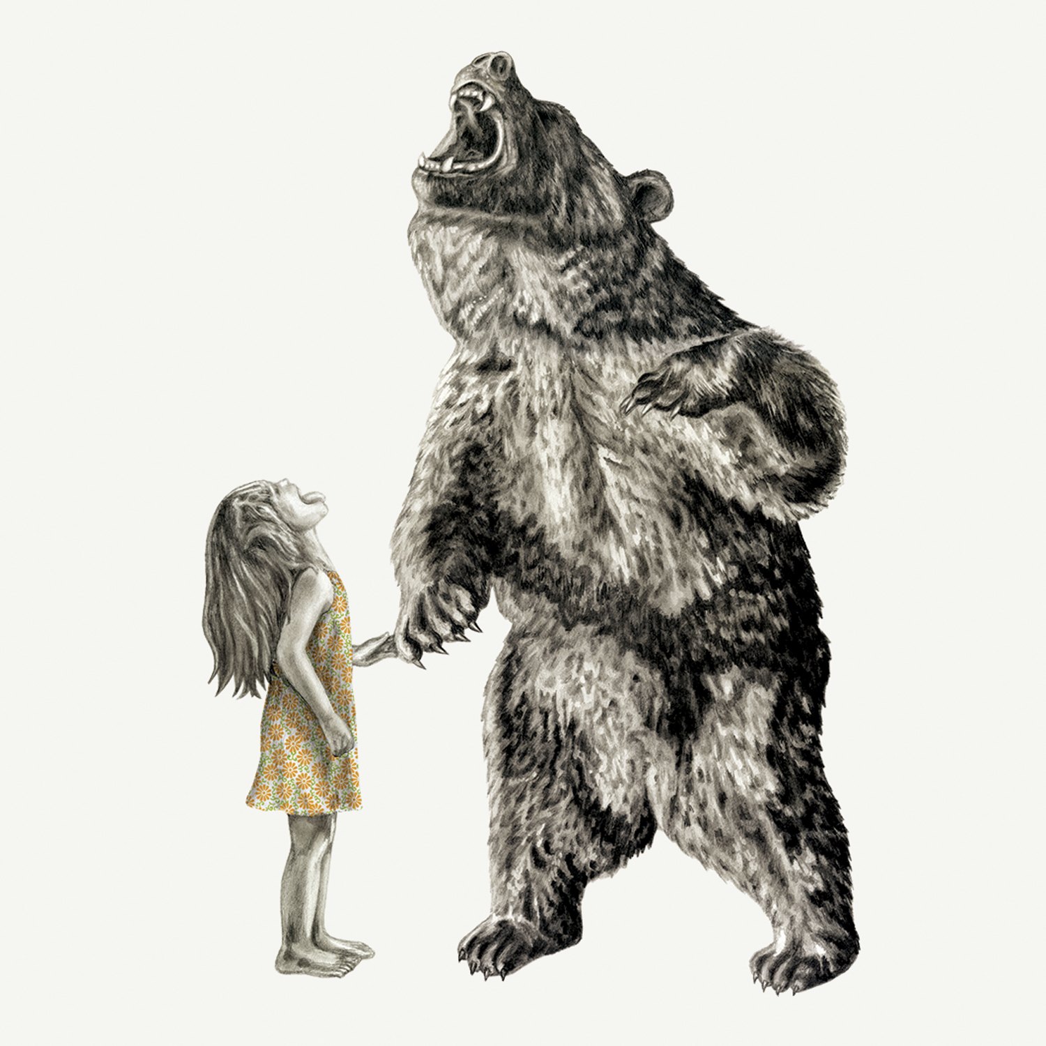 Девушка и медведь иллюстрация