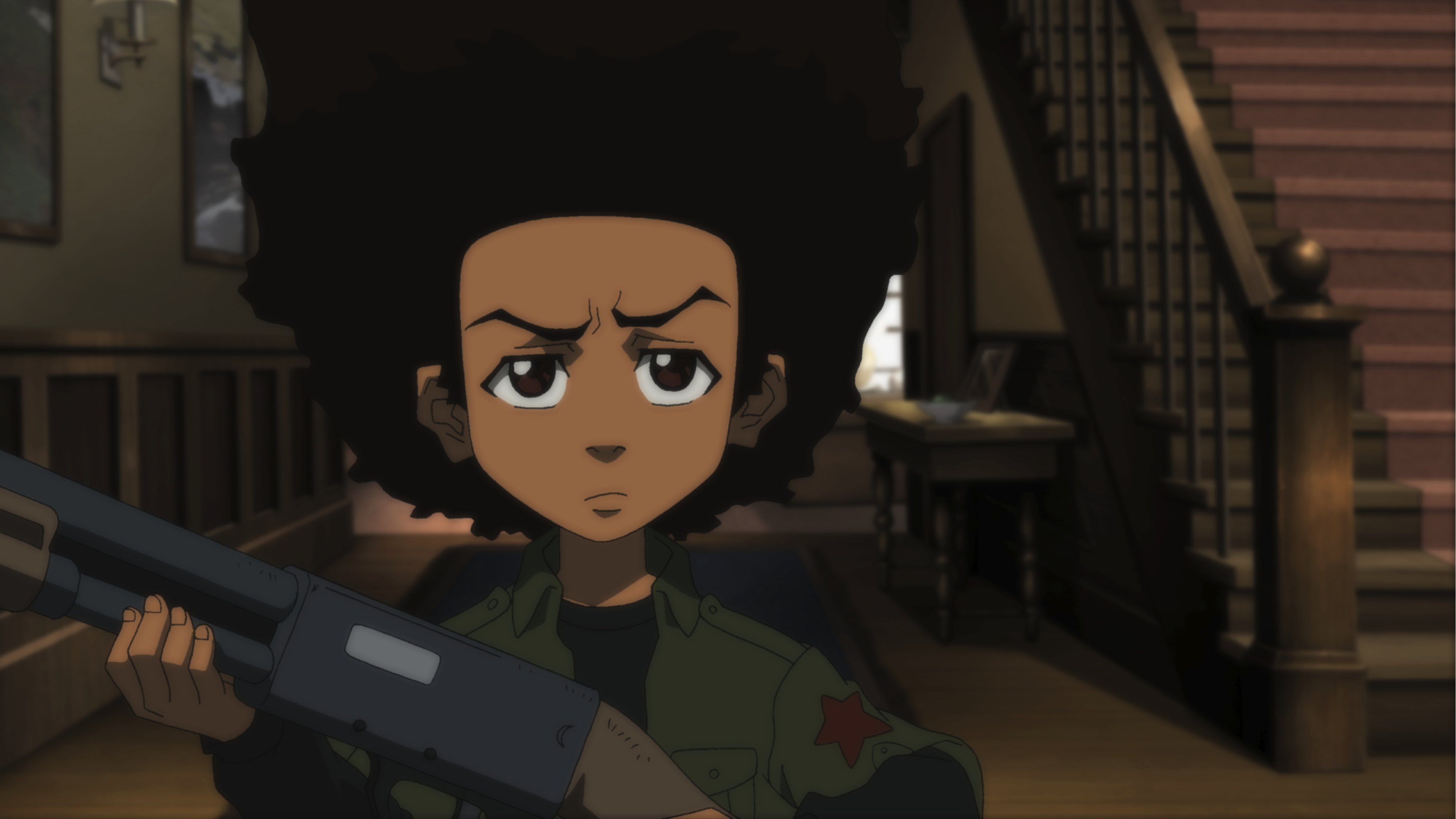 Хьюи фримен. The Boondocks Хьюи. Райли и Хьюи Фримен. Гетто мультсериал Хьюи. The Boondocks Райли.