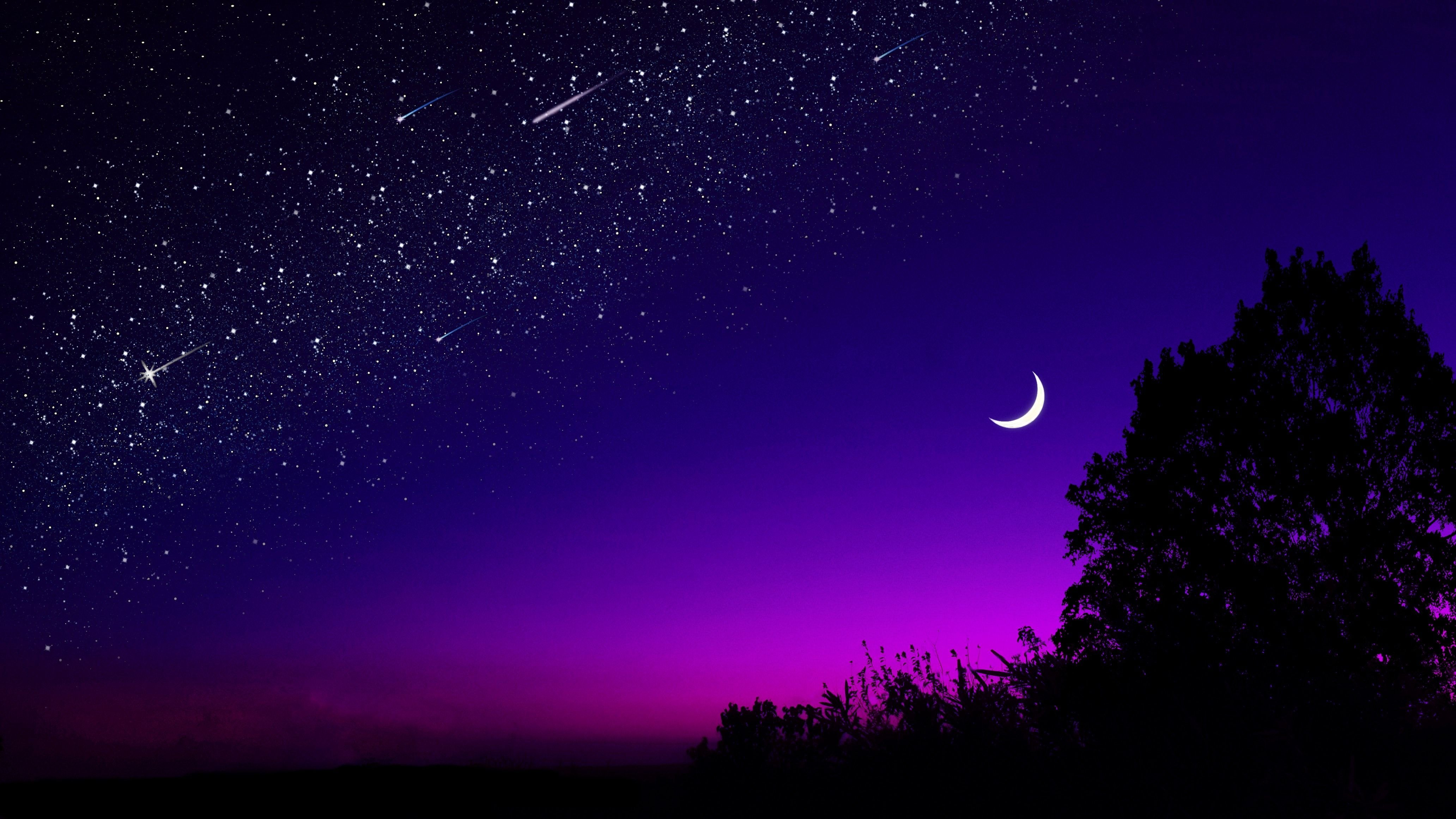Ночное небо. Звездное небо. Ночное небо со звездами. Звездное небо с луной. Ночь на 4 м круге