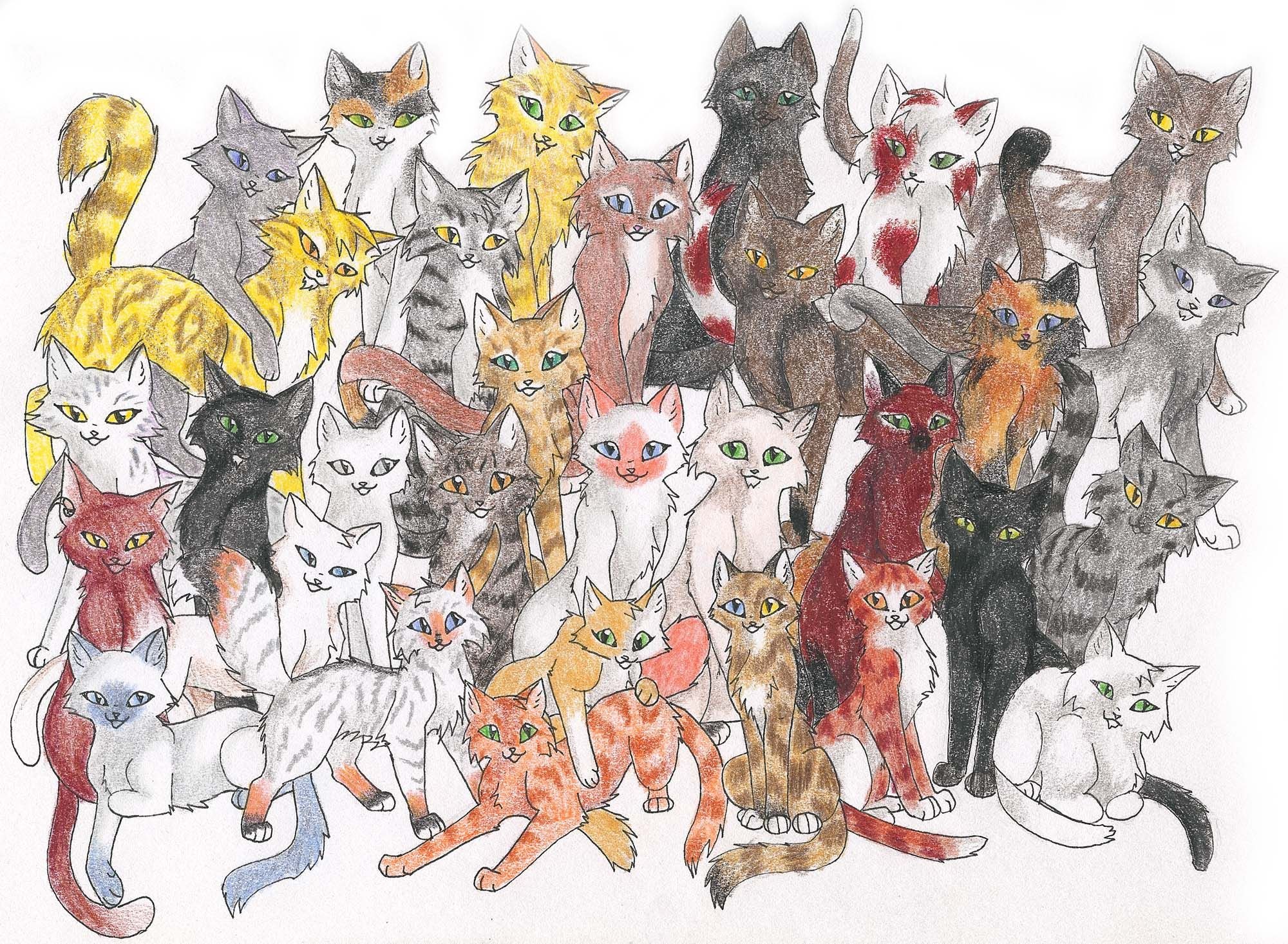 Warrior cats clans. Коты Воители грозовое племя. Коты Воители коты грозового племени. Коты Воители герои. Коты Воители много котов.