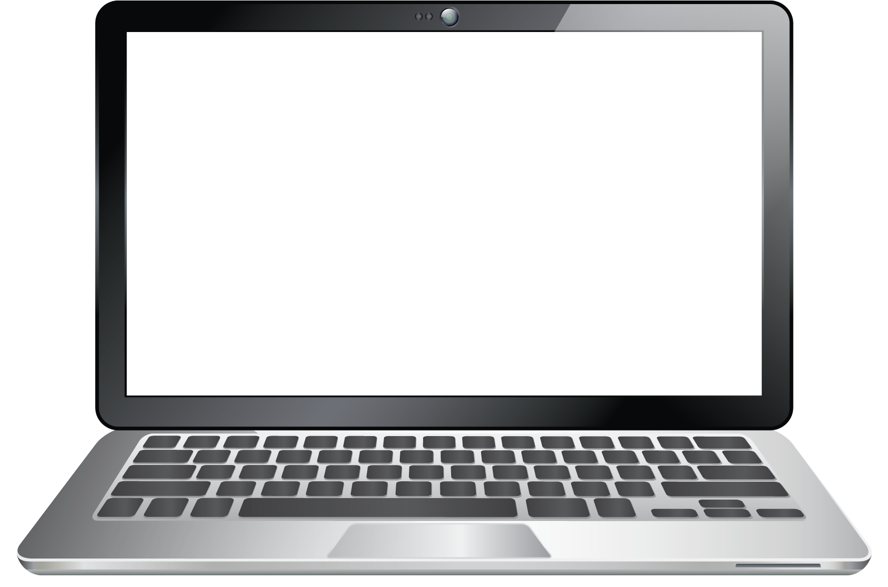 Ноутбук. Экран ноутбука. Ноутбук с прозрачным экраном. Компьютер на белом фоне. Открывается экран ноутбука