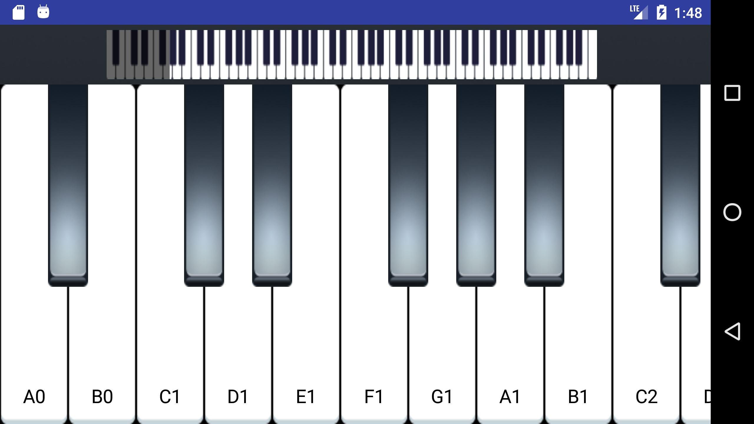Фортепианная клавиатура 1 Октава
