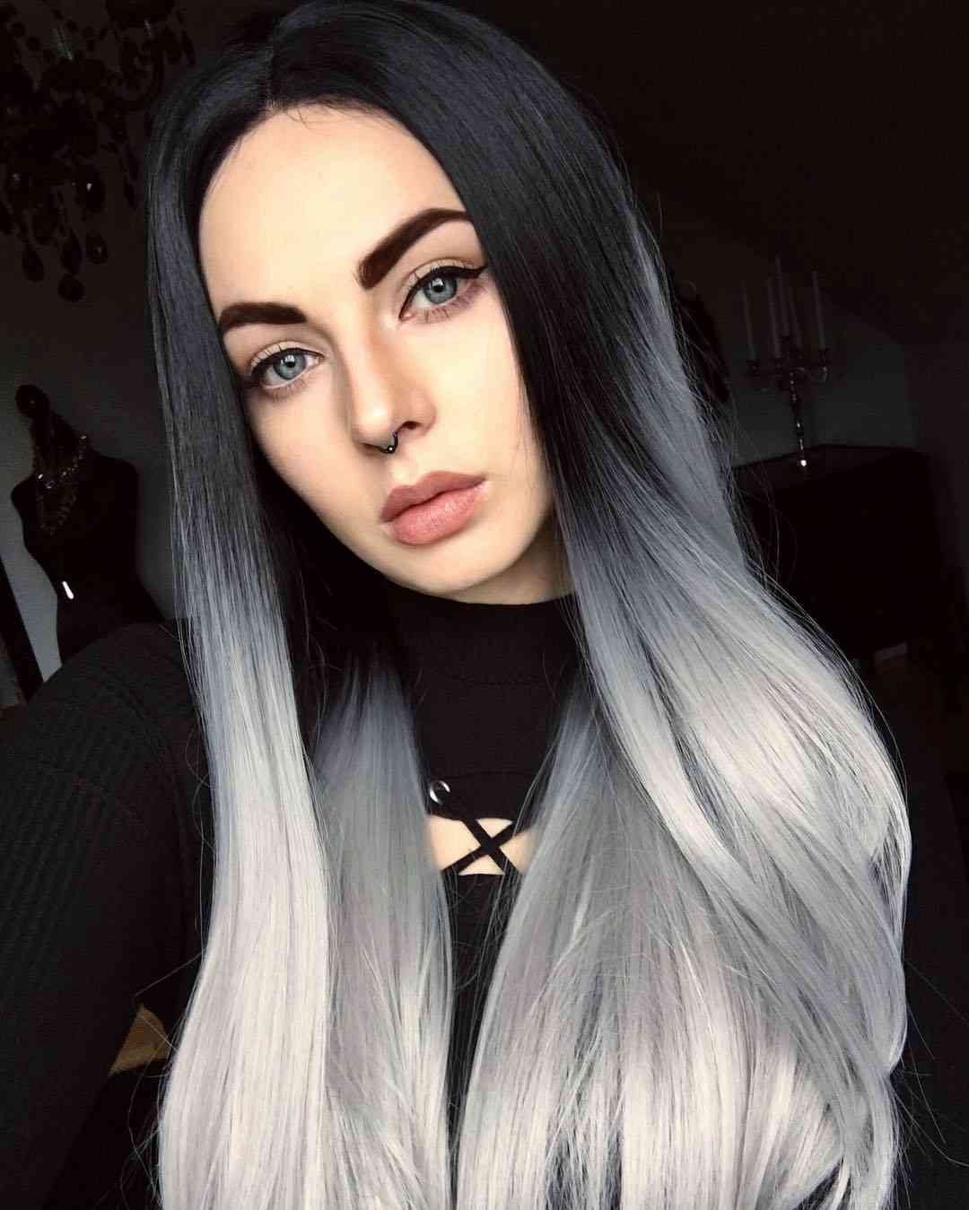 Черно белая покраска волос
