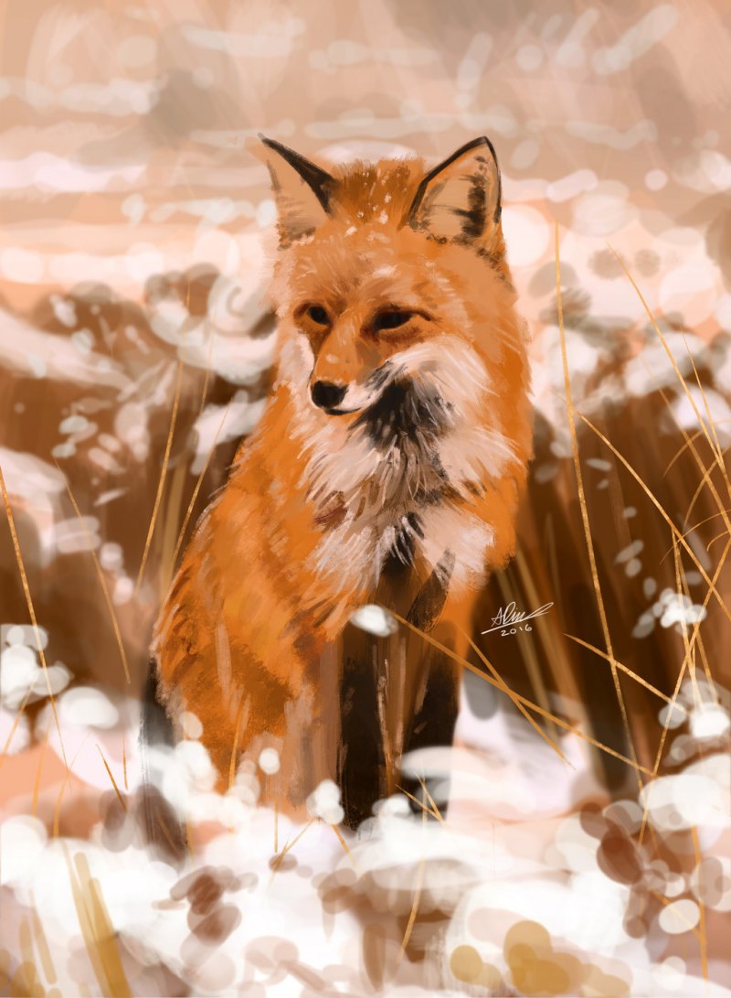 Лиса в листве