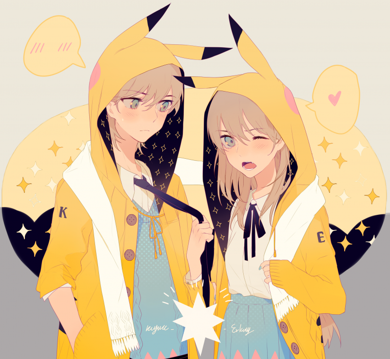 Аниме парни в костюме Пикачу