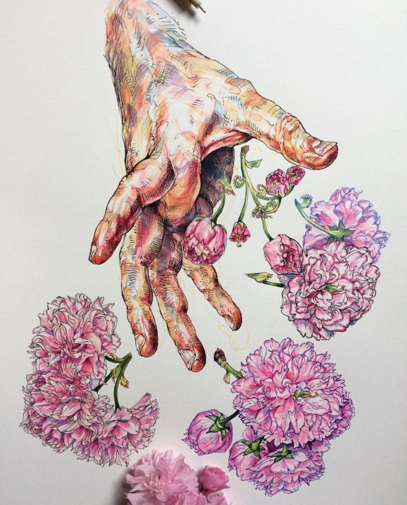 Руки акварелью