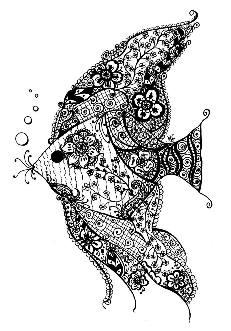 Стилизованная рыба в графике