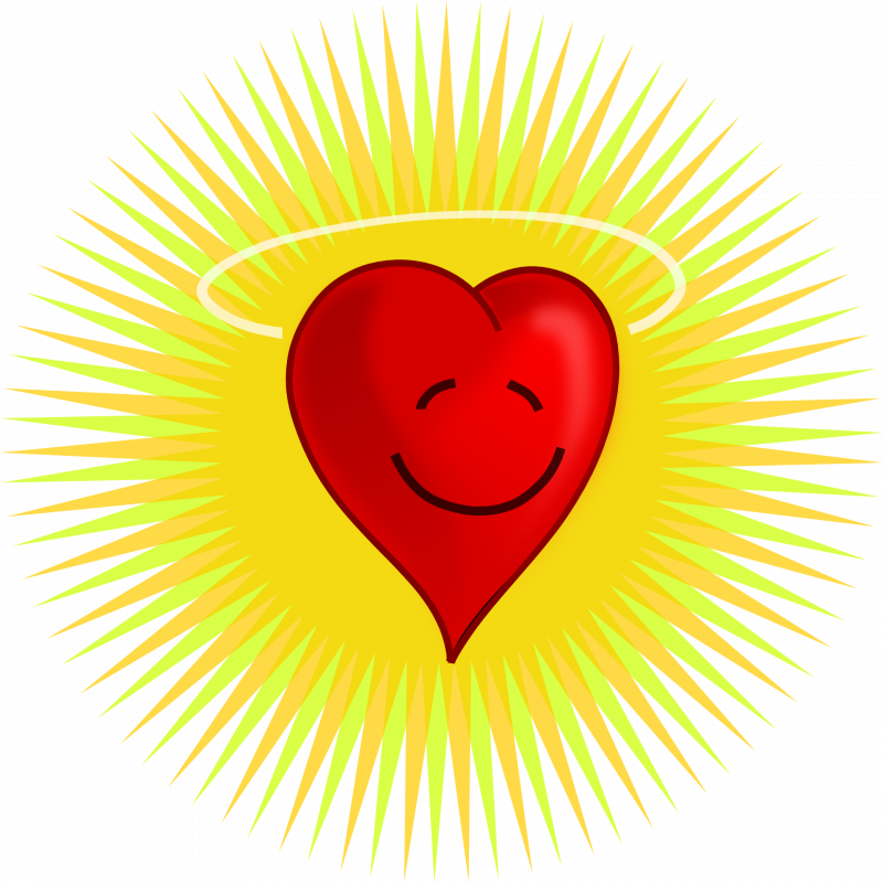 Огненное сердце на белом фоне