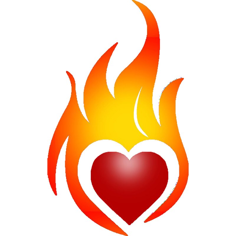Сердце в огне смайлик