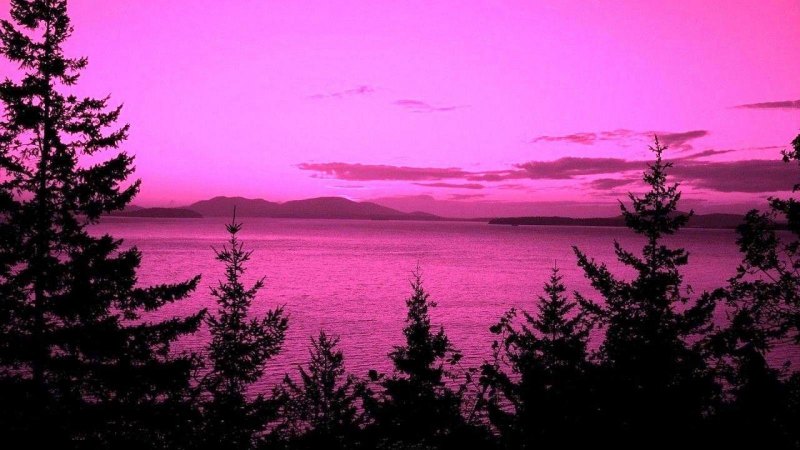 Тёмно розовый закат