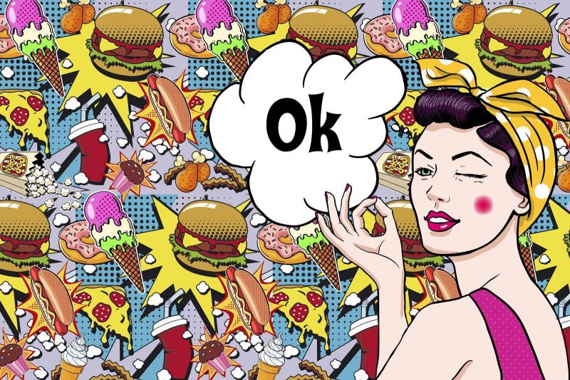 Еда в стиле поп арт