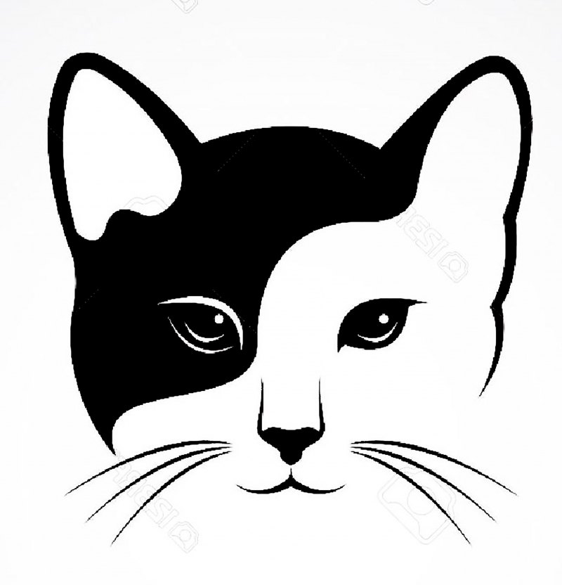 Силуэт морды кота