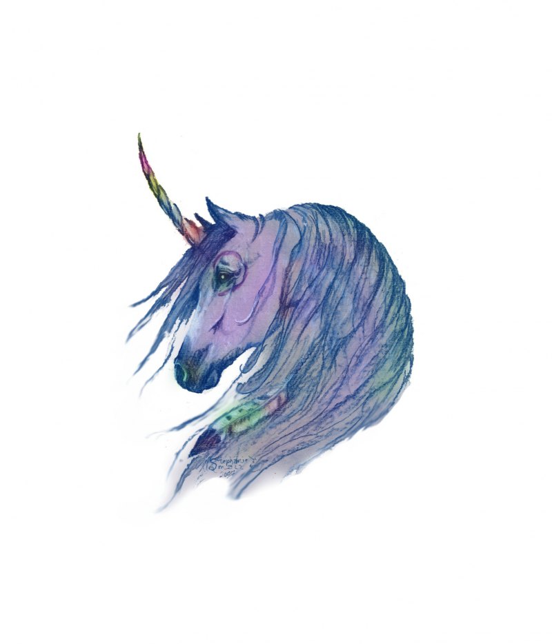 Единорожка сидит на прозрачном фоне