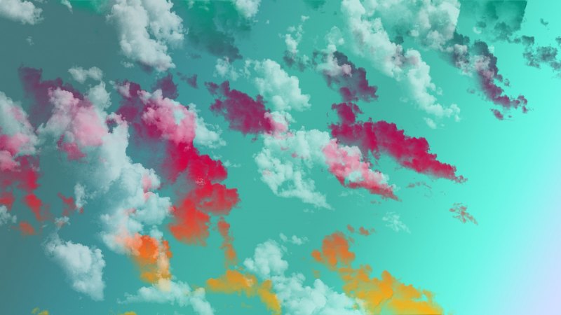 Цветные яркие облака