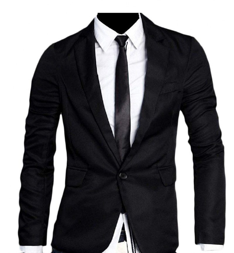 Черный костюм и белый галстук