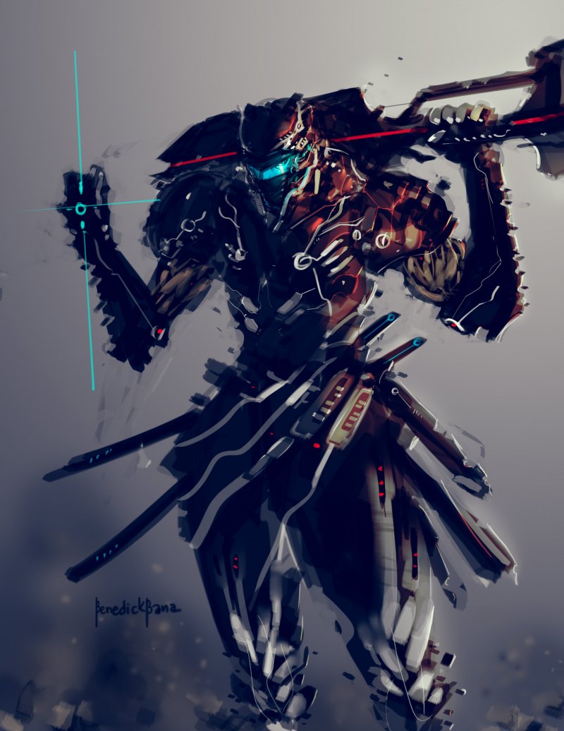 Киберпанк броня Самурай Cyborg