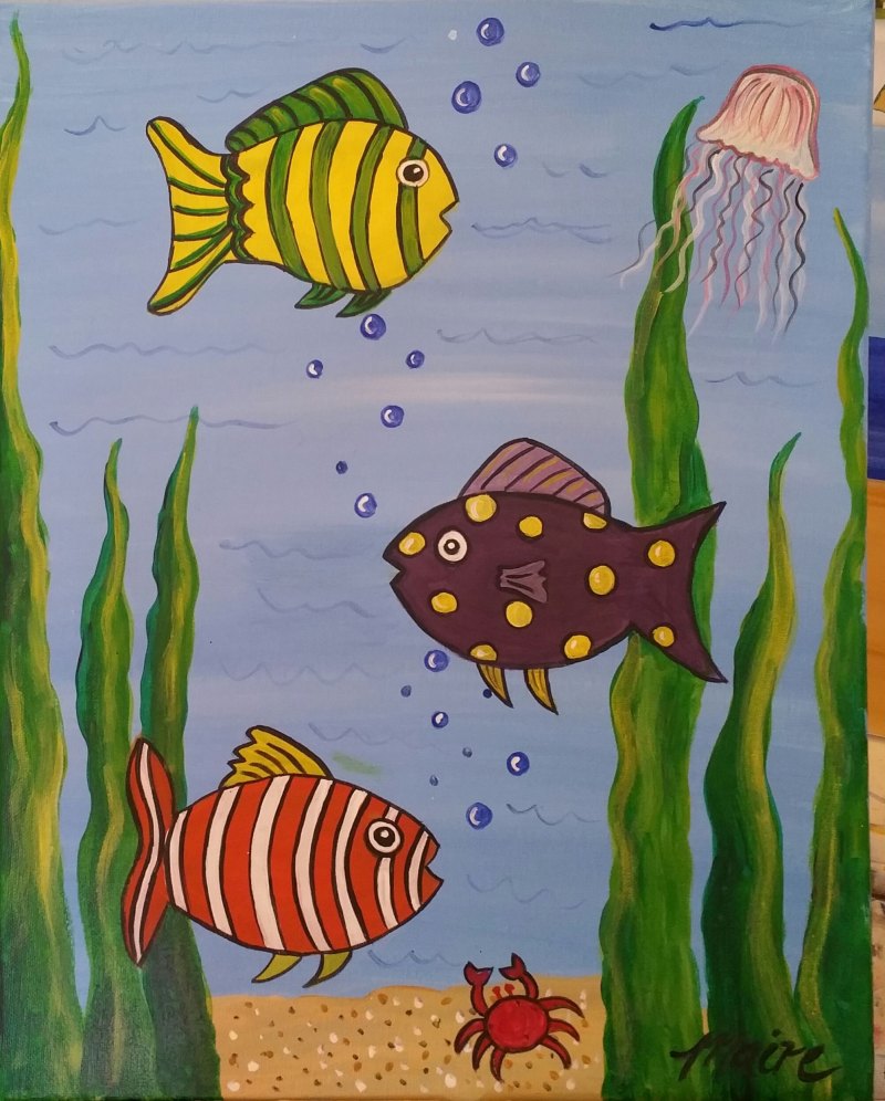 Рисование рыбы для дошкольников