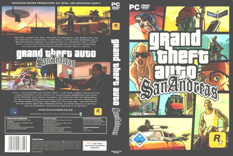 GTA San Andreas на DVD PS 2