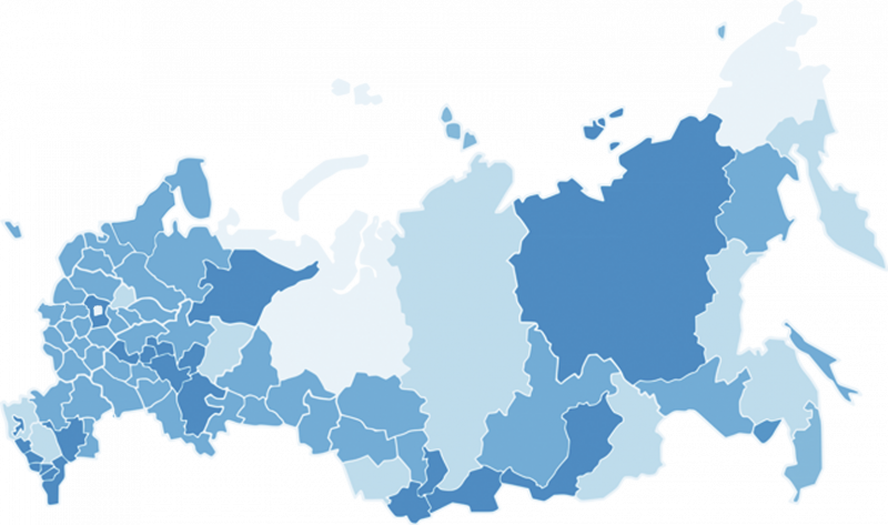 Карта России с субъектами Федерации