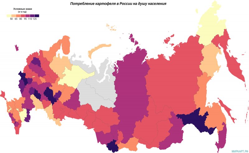 Карта РФ по субъектам