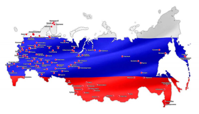 Федеральные округа России карта черно белая