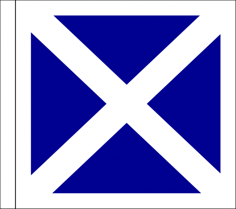 Синий крест на белом фоне флаг