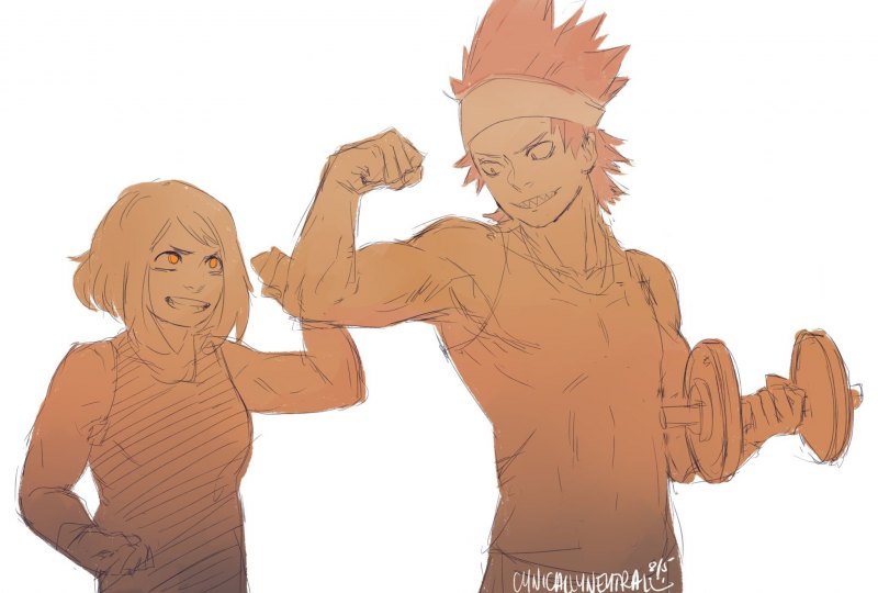 Очако Урарака и Киришима