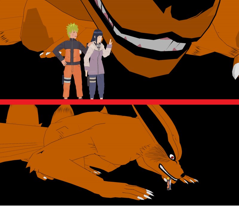 Наруто и курама