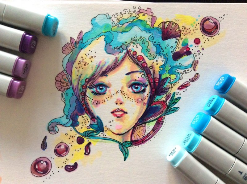 Рисование фломастерами и карандашами