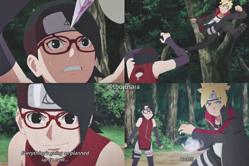 Сарада и Каваки с детьми