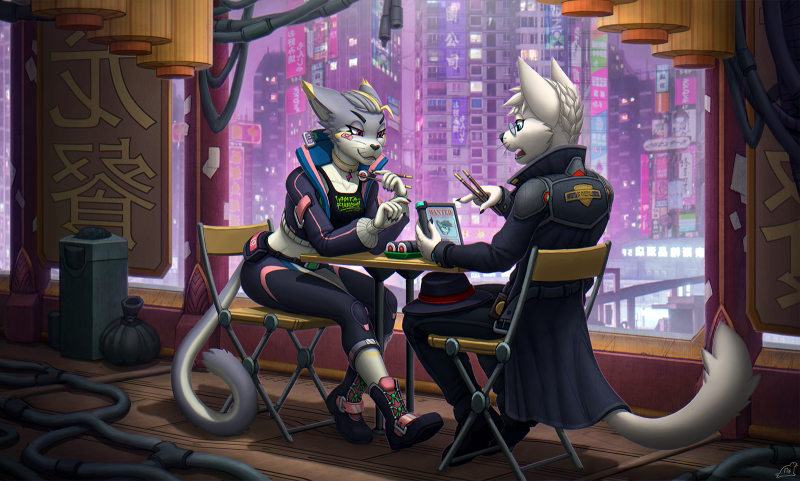 Фурри Биг арт неон