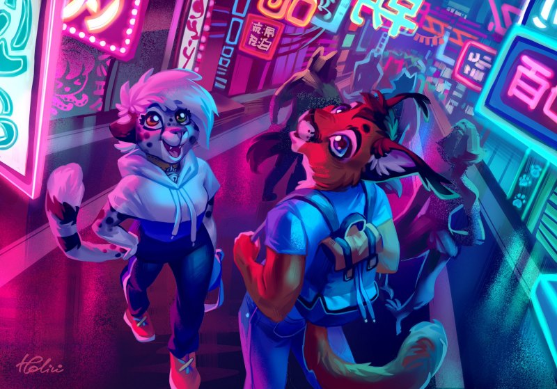 Фурри неон арт