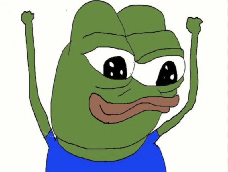 Лягушонок Пепе радуется