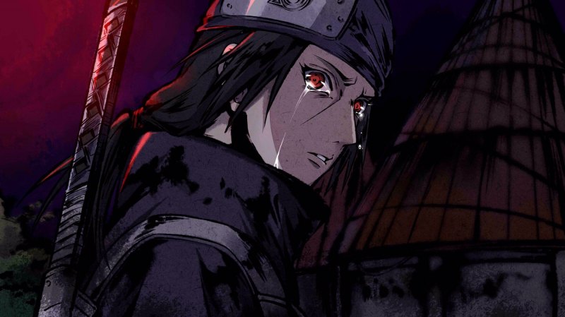 Итачи Учиха грустный арт