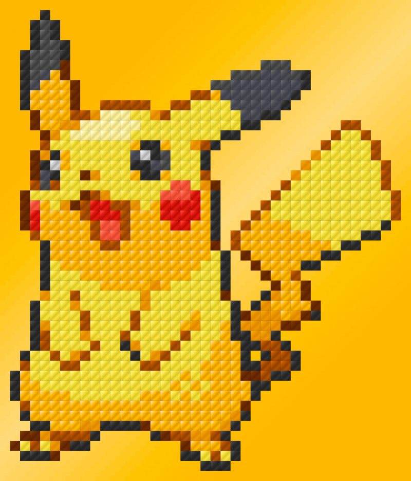 Пикачу пиксель арт майнкрафт