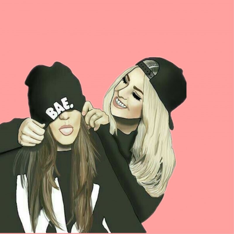 Две девушки рисунок