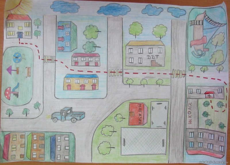 Как нарисовать маршрут от дома до школы?
