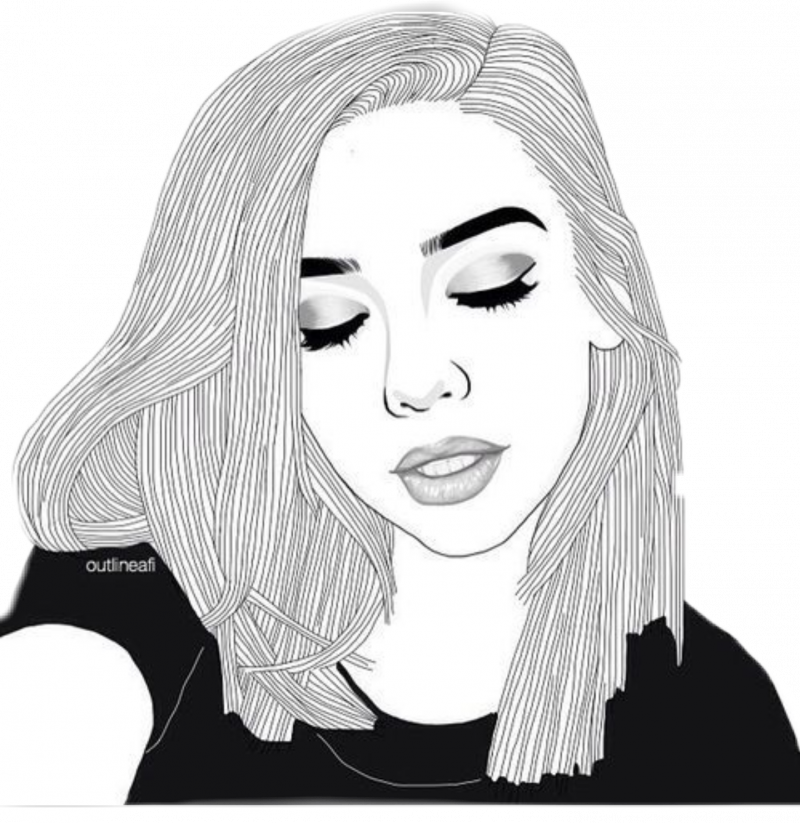 Рисунки чёрно белые девушки