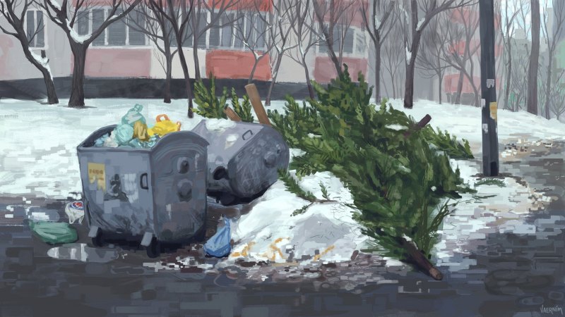 Мусорные баки арт