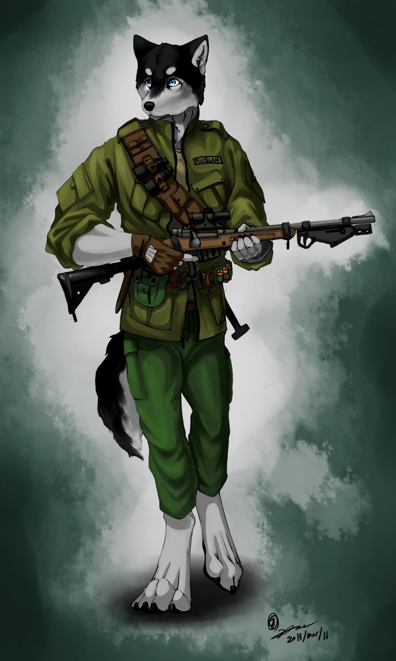 Фурри волки с оружием