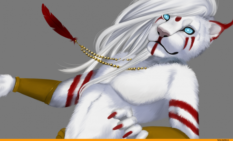 Фурри белая лиса