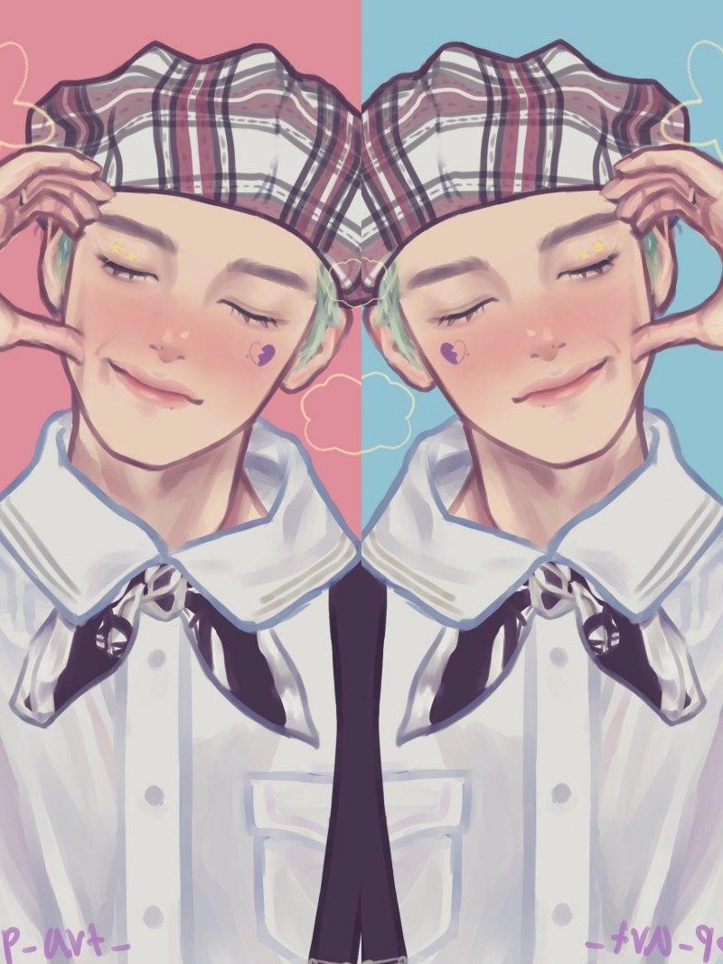 Парные обои для ЛП БТС раздельные