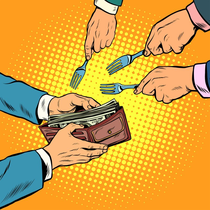 Поп арт мужчина с деньгами