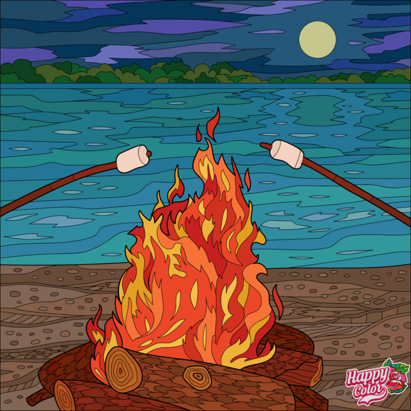 Жарить на костре рисунок