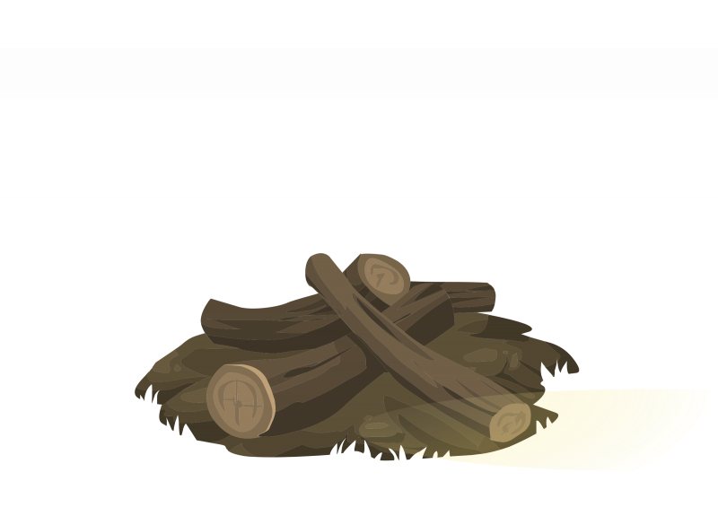 Брёвна для костра без фона