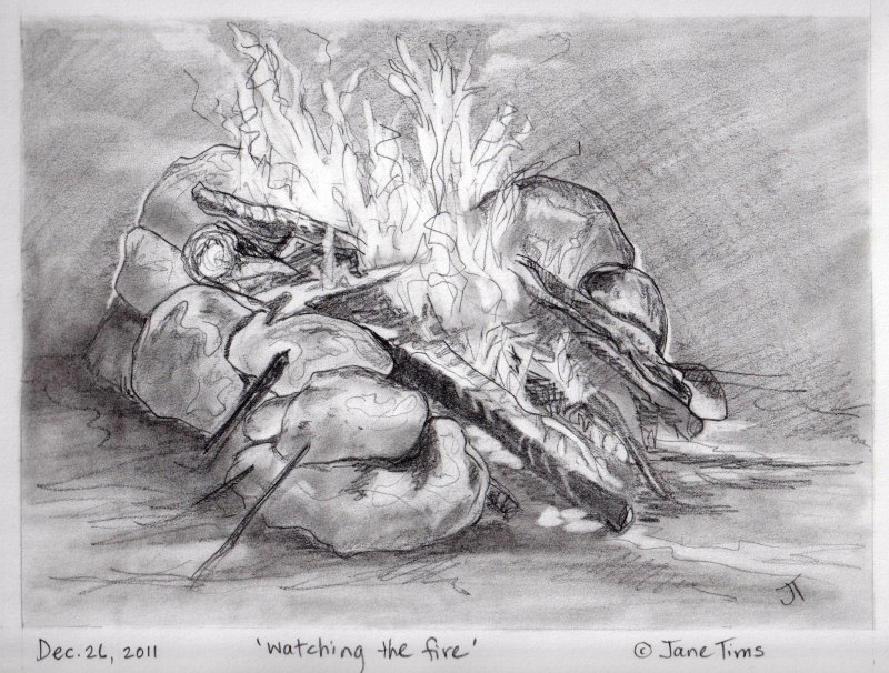 Костер без фона