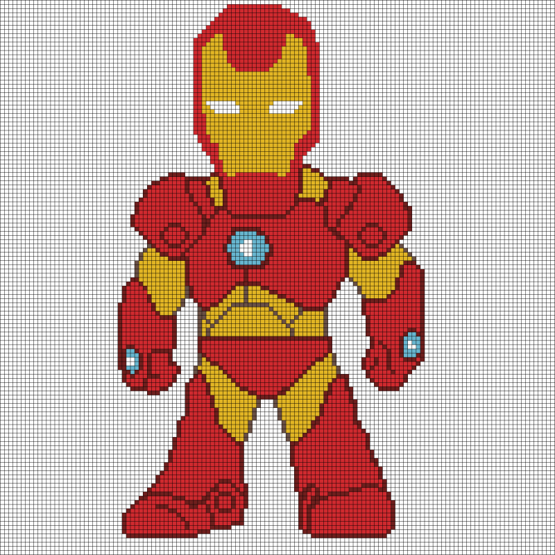 Схема вышивки крестом Железный человек