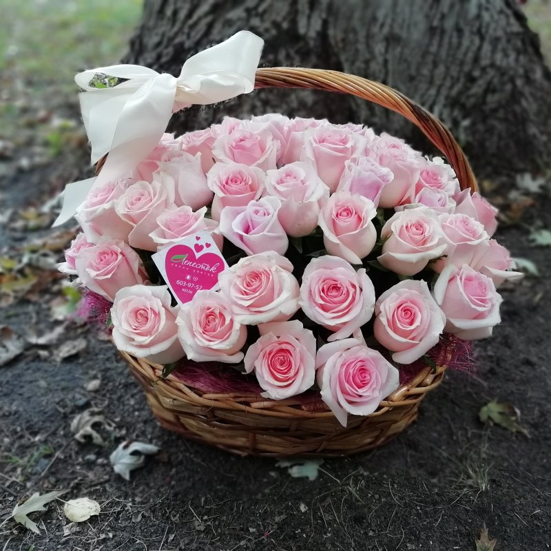 101 Красная роза в корзине