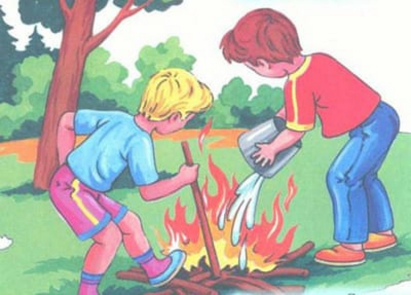 Чтобы вода не залила огонь. Потуши костер в лесу. Непотушенный костер. Дети тушат костер. Тушите костер в лесу.